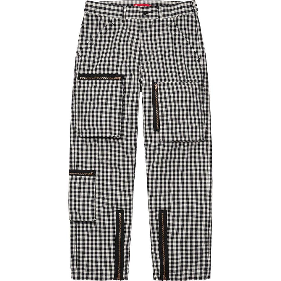 Kalhoty Supreme Gingham Flight Pant Černé | CZ199TV