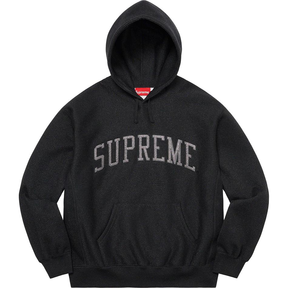 Mikiny Supreme Glitter Arc S Kapucí Černé | CZ293XF