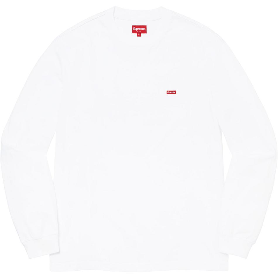 Svetry Supreme Small Box L/S Tee Bílé | CZ244BC