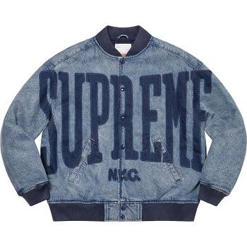 Bundy Supreme Washed Knockout Denim Varsity Tmavě Blankyt | CZ154SO