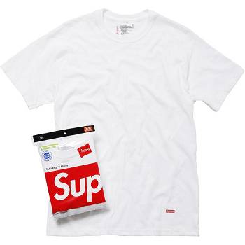 Doplňky Supreme Hanes® Tagless Tees (3 Pack) Bílé | CZ399VD