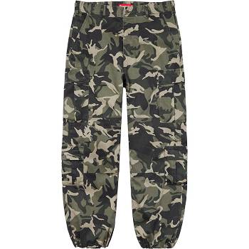 Kalhoty Supreme Cargo Pant Zelene Maskáčové | CZ196WY