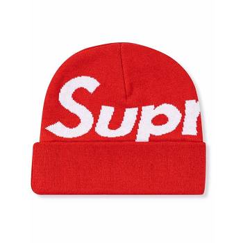 Klobouky Supreme Big Logo Beanie Červené | CZ478BC