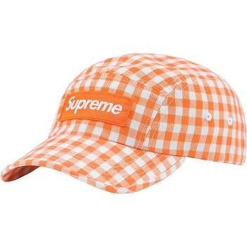 Klobouky Supreme Gingham Camp Cap Oranžové | CZ473LH