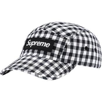 Klobouky Supreme Gingham Camp Cap Černé | CZ475XF
