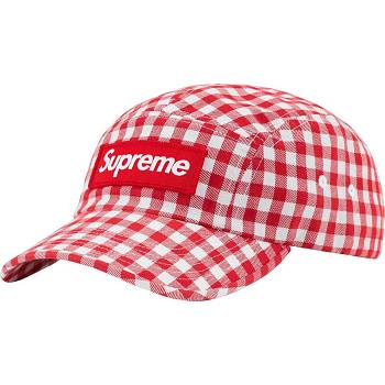 Klobouky Supreme Gingham Camp Cap Červené | CZ477VD