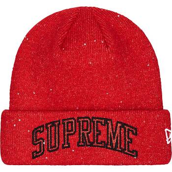 Klobouky Supreme New Era® Metallic Arc Beanie Červené | CZ447LH