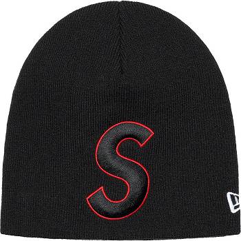 Klobouky Supreme New Era® S Logo Beanie Černé | CZ439AP