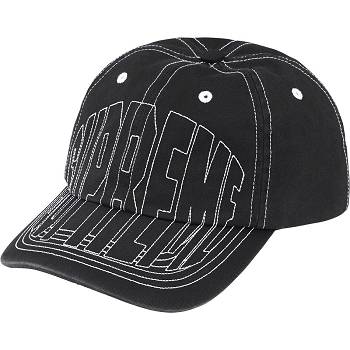 Klobouky Supreme Visor Stitch 6-Panel Černé | CZ467DN