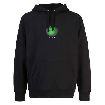 Mikiny S Kapucí Supreme Apple Logo Černé | CZ101AP