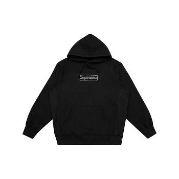Mikiny S Kapucí Supreme Kaws Chalk Logo Černé | CZ113VD