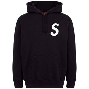 Mikiny S Kapucí Supreme S Logo Split Černé | CZ122YU