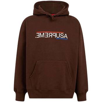 Mikiny S Kapucí Supreme USA Hnědé | CZ129DN