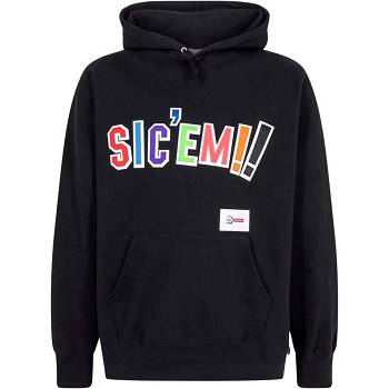 Mikiny S Kapucí Supreme X WTAPS Sic’em! Černé | CZ137XF