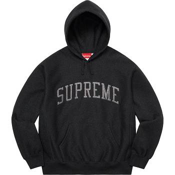 Mikiny Supreme Glitter Arc S Kapucí Černé | CZ293XF