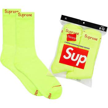 Ponožky Supreme Hanes® Crew Socks (4 Pack) Zelene | CZ488IS