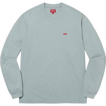 Svetry Supreme Small Box L/S Tee Tyrkysové | CZ246MA
